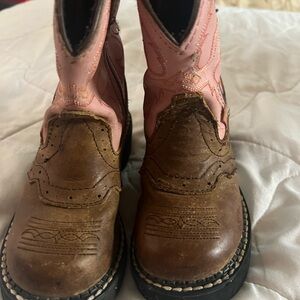 Pink and Brown Justin Boots